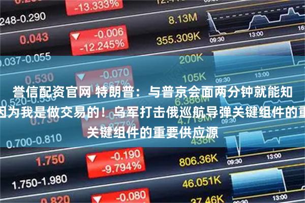 誉信配资官网 特朗普：与普京会面两分钟就能知道结果，因为我是做交易的！乌军打击俄巡航导弹关键组件的重要供应源